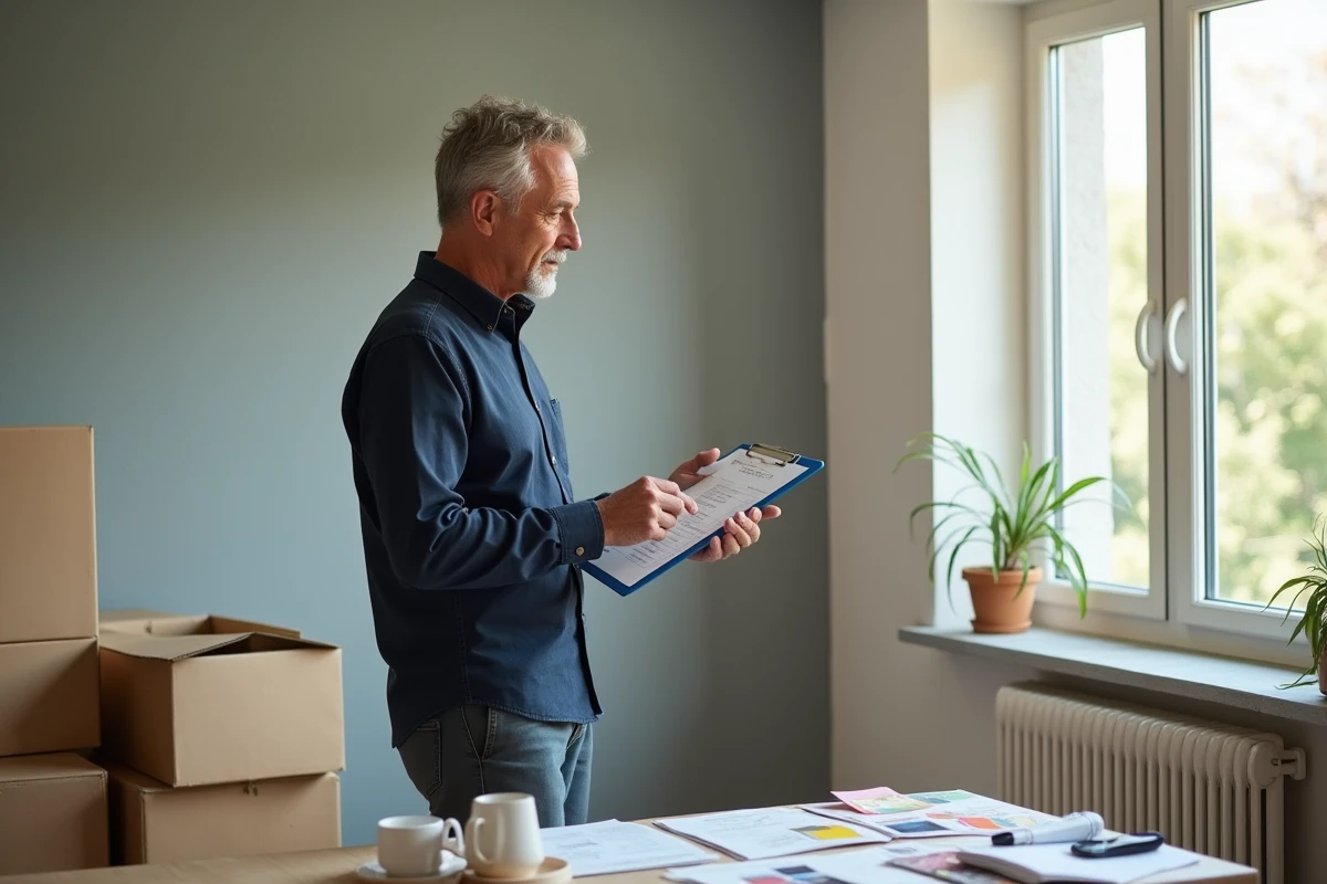 Homme en tenue décontractée discutant de travaux de rénovation